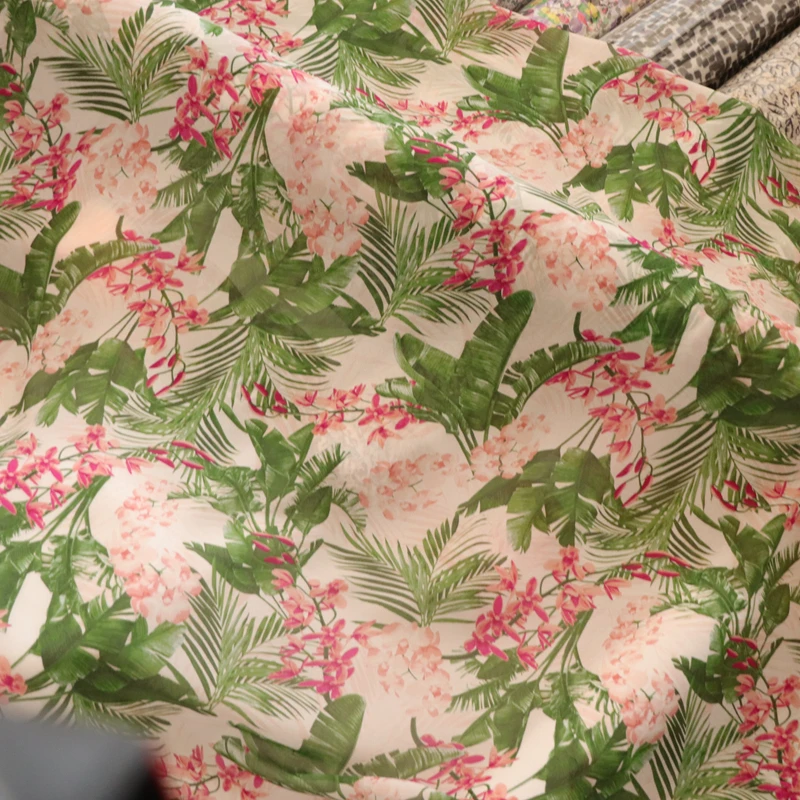 

1 Yard New 100% Cotton Silk Chiffon Printing Fabric for Sewing Cloth Dresses Clothes Skirt Kids Designer Tissus Tissu Material