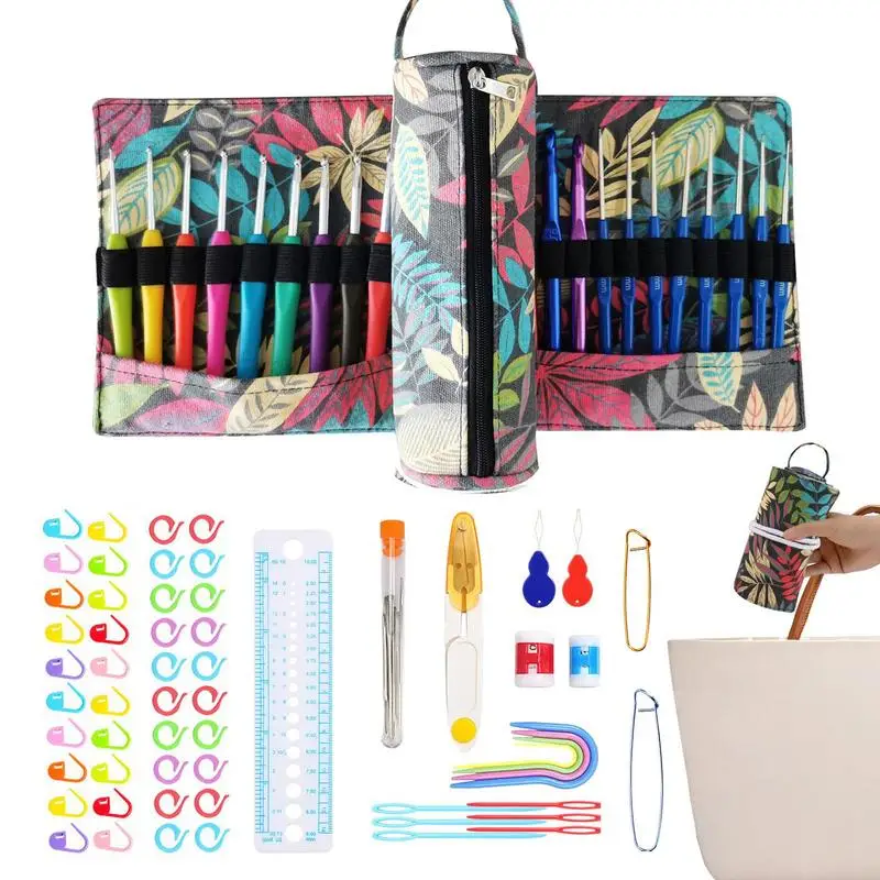 

Crocheting Kit Yarn Hooks Crochet Set Ergonomic Crochet Supplies Portable Crochet Needle DIY Yarn Weaving Tool For Beginners And