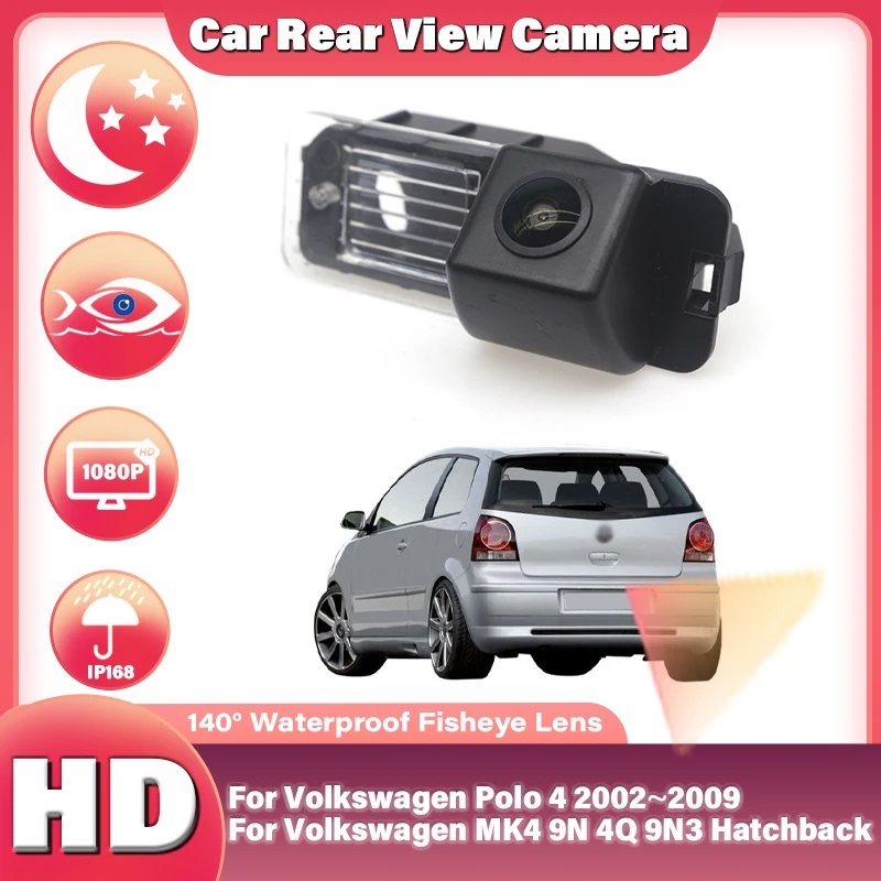 Резервная камера заднего вида 1080P для Volkswagen VW Polo 4 2002 ~ 2009 MK4 9N 4Q 9N3 Хэтчбек номерного