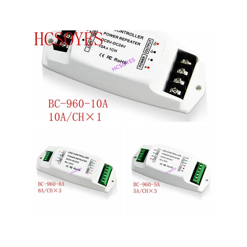 Светодиодный усилитель питания 5A * 3CH/8A * 3CH/10A * 1CH повторитель Данных/Led RGB/моно усилитель мощности с ШИМ повторитель мощности для светодиодной ленты, DC5V-24V