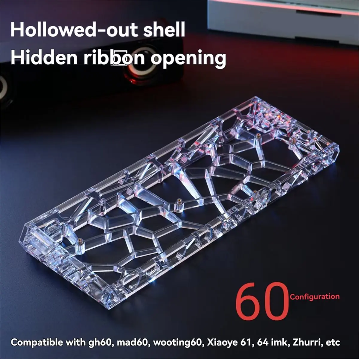 Фото НОВИНКА! Полый корпус для механической клавиатуры GH60 Hole PC (для Mad60/AULA Win60/Wooting60), аксессуары для самостоятельной сборки, модель B №4