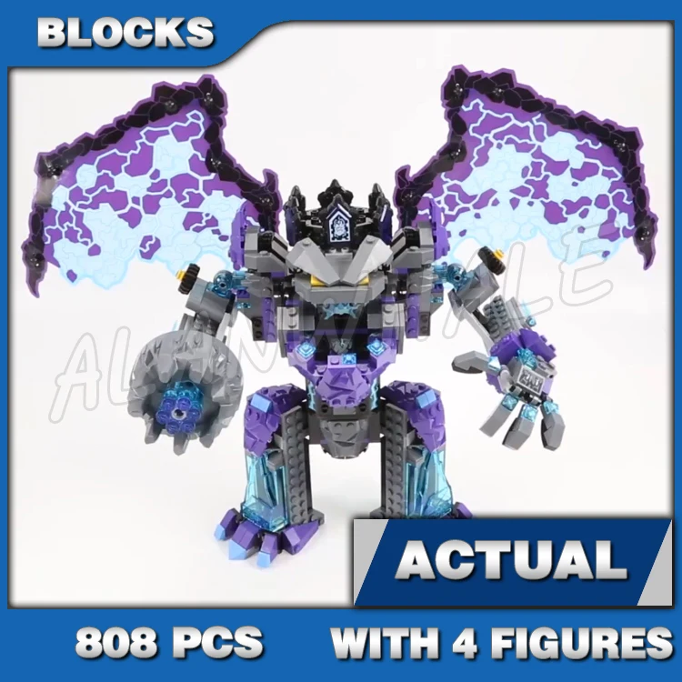 808 шт. Nexoes Knights The Stone Colossus of Ultimate Destruction Shield Glider 10705 Набор строительных блоков