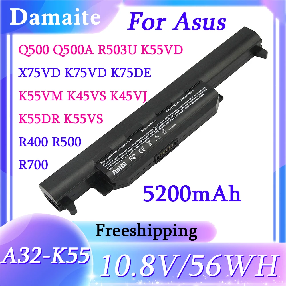 A32-K55 A42-K55 A33-K55 Аккумулятор для ASUS X45 X45A X45C X45V X45U X55 X55A U57 U57A U57VD X55C X55U X55V X75 X75A X75V X75VD