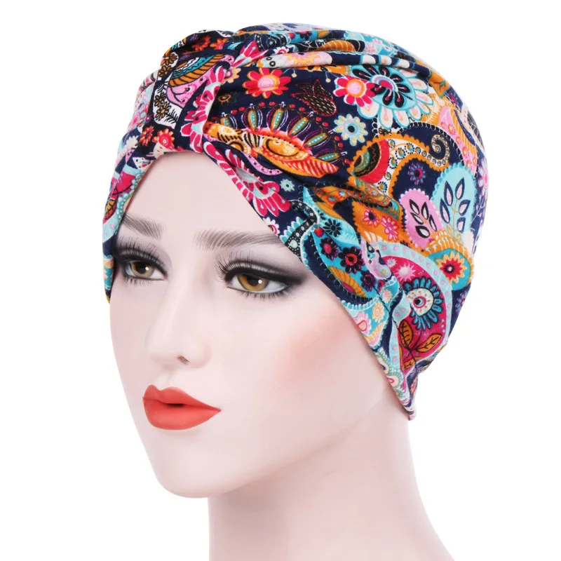 

2018 New European and American Pastoral Floral a Bale of Cotton Cap Confinement Cap Muslim Spot