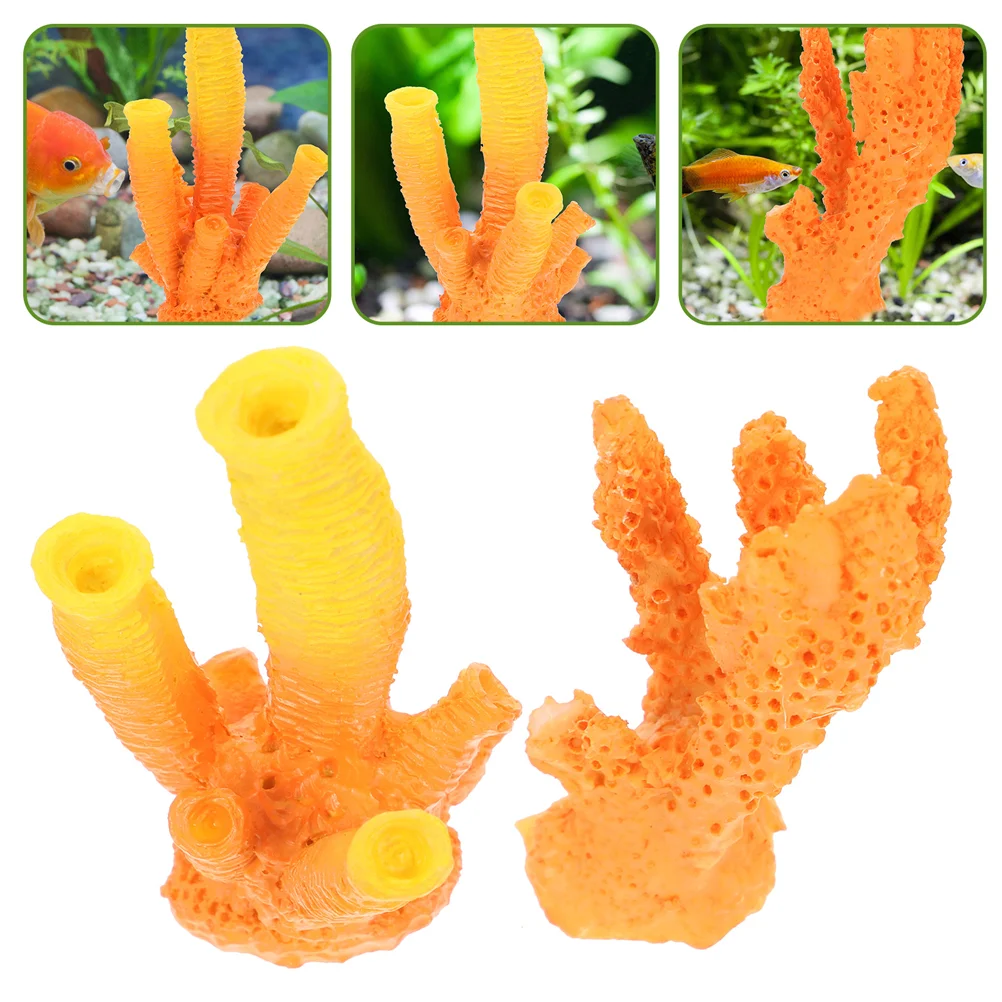 

Coral Aquarium Decor Tank Decorative Decorations Sculpture Artificial Cart Resin Fake Simulated Figurine Reef Ornament