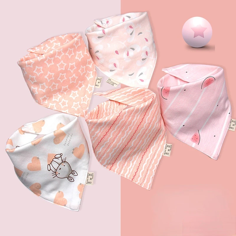 

Baby Saliva Towel Boys Girls Triangle Towel Pure Cotton Double-layer Button Waterproof Newborn Bib Pocket Children's Scarf