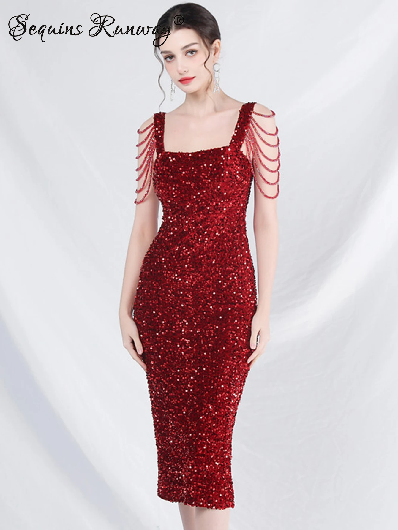 Женское летнее платье с открытой спиной Черное длинное блестками Роскошные