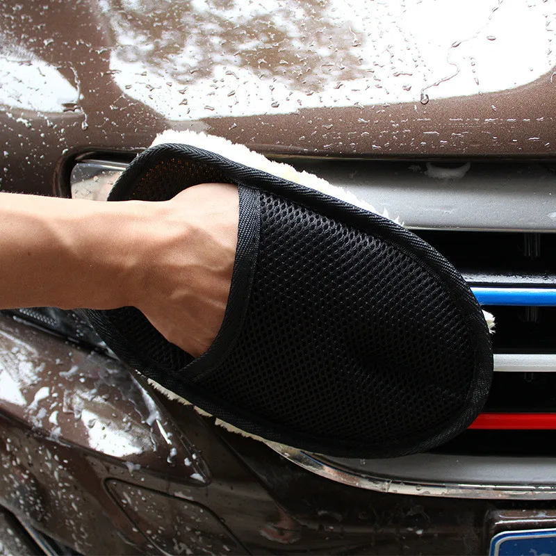 

Vehicle Car Wash Gloves 23*18CM Brush Furniture Glass Soft Mitten Thicken