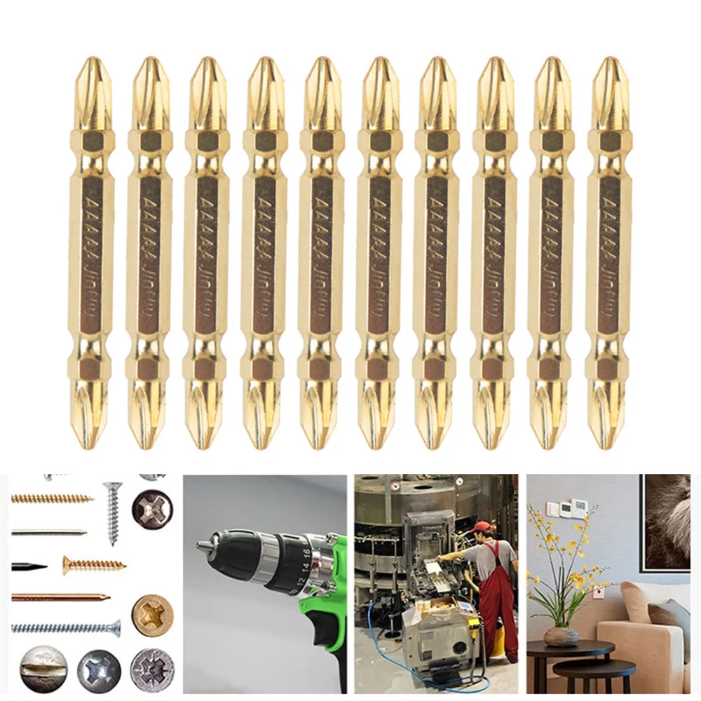 

HOT 10Pcs 65mm Electric Drill Bit Double Head Cross Screwdriver Bit Alloy Steel Tool Long Drill Bit Wood Drill Bits