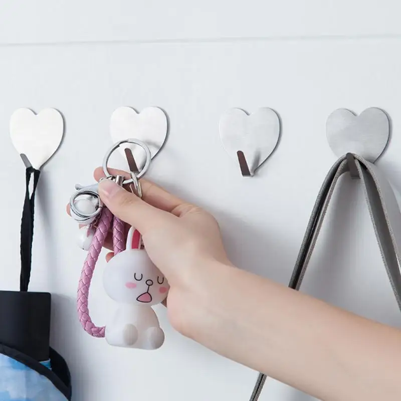 

Minimalist Nail-Free Seamless Hook Brushed Hook Glue Free Punching Wall Hanging Kitchen Bathroom No Trace Stickers