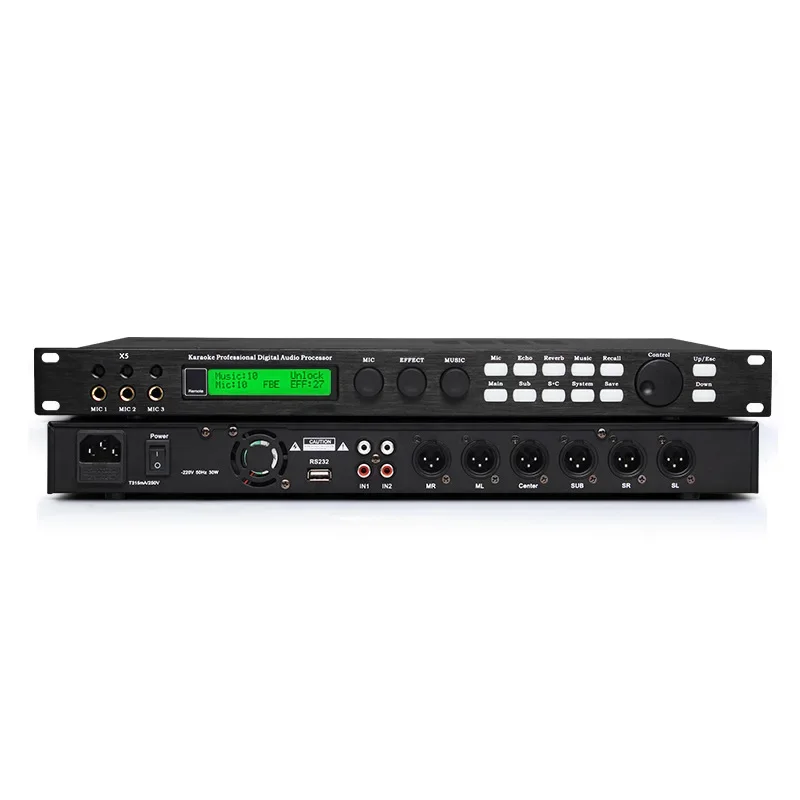 

X5 Pre-Effect Digital Preamp Effect Sound Mixer professional Audio Processor For Karaoke KTV Comes with PC software