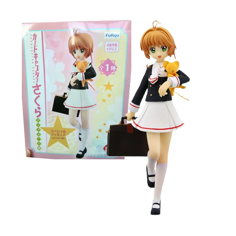 

Genuine 17CM KINOMOTO SAKURA Figure Anime Character Card Captor The first Moeou Uniforms Toys for Girls PVC Gift Model Doll