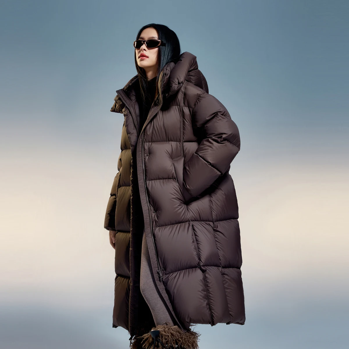Женская зимняя куртка BOSIDENG с капюшоном