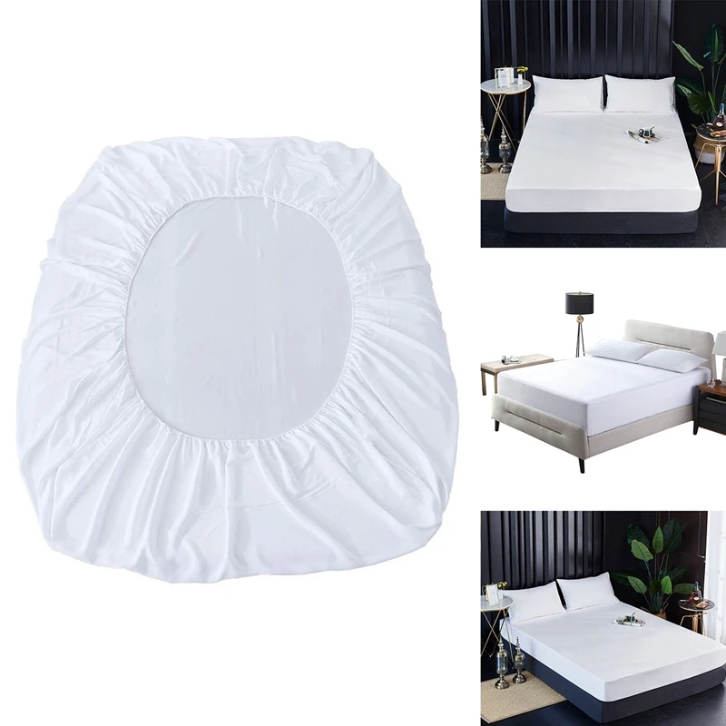

Waterproof Solid Bed Fitted Sheet Nordic Adjustable Mattress Covers Four Corners With Elastic Band