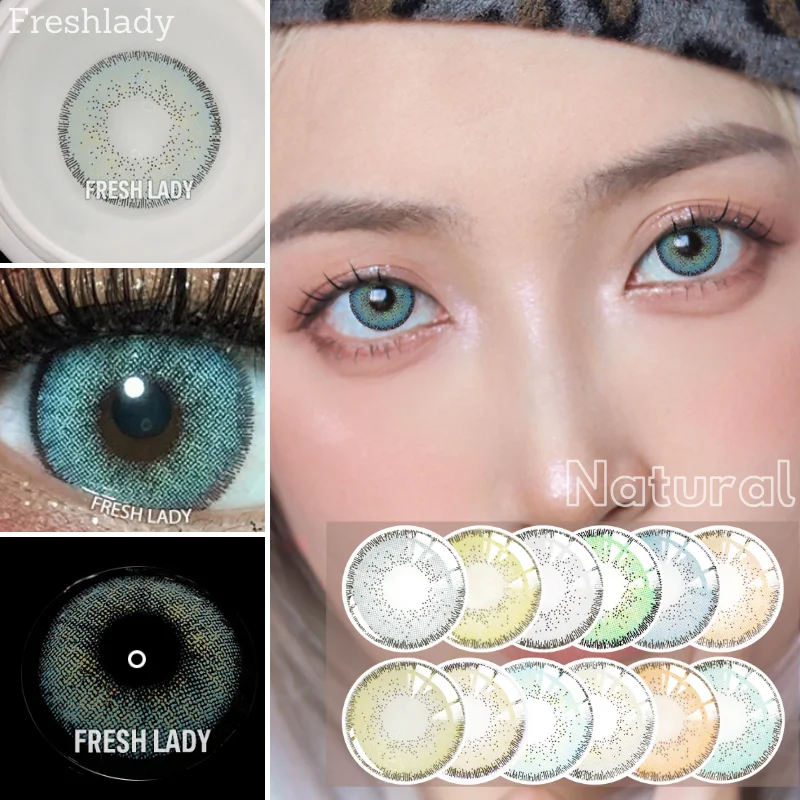 

UYAAI 1 Pair Color Contact Lenses For Eyes Blue Green Multicolored Natural Pupil Beauty Makeup Yearly Use Soft Contact Lens