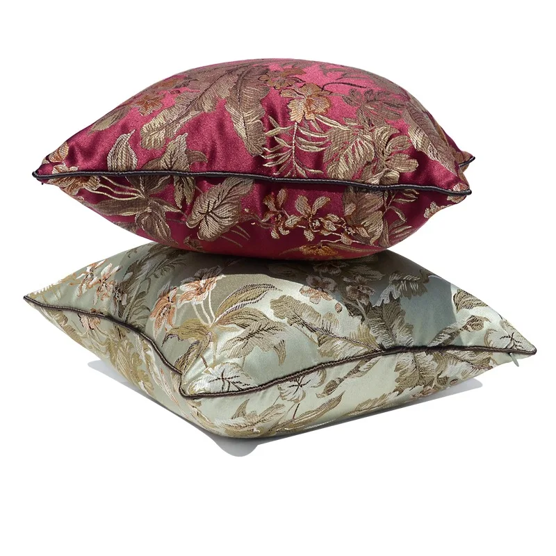 Красные зеленые подушки роскошный жаккардовый чехол для в стиле кантри