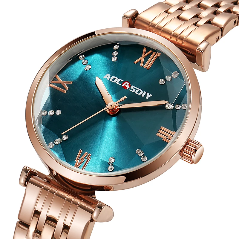 2022 AOCASDLY New Women Luxury Jewel Quartz Watch Waterproof Stainless Steel Strap Watch For Women Fashion Date Clock