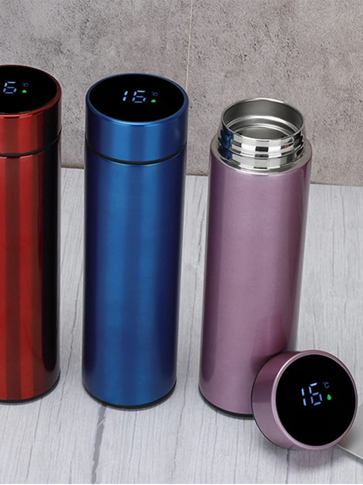 500ml Smart Water Bottle Touch Temperature Display Vacuum Flasks Thermos Stainless Steel Keeps Cold and Heat Thermal Bottle Gift