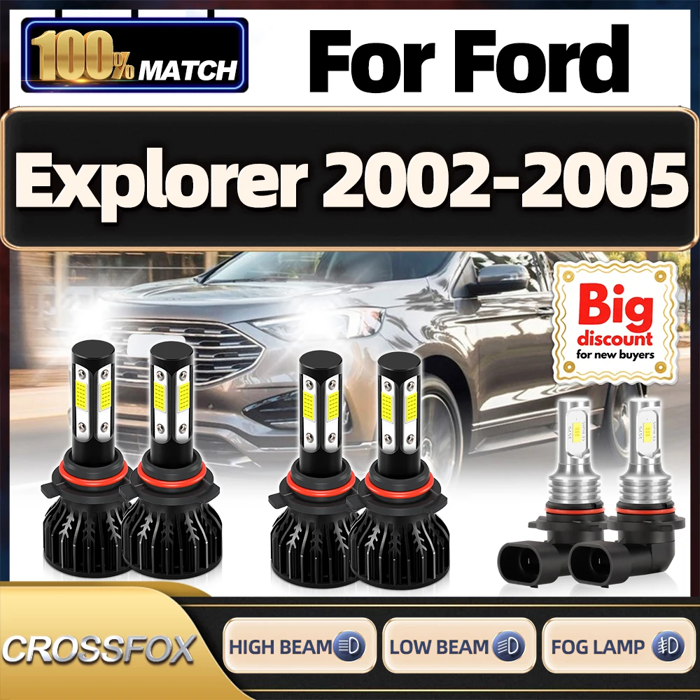 

360W 60000LM Canbus светодиодный лампы для фар 12V 6000K белые Автомобильные противотуманные фары авто светодиодный лампа для Ford Explorer 2002 2003 2004 2005