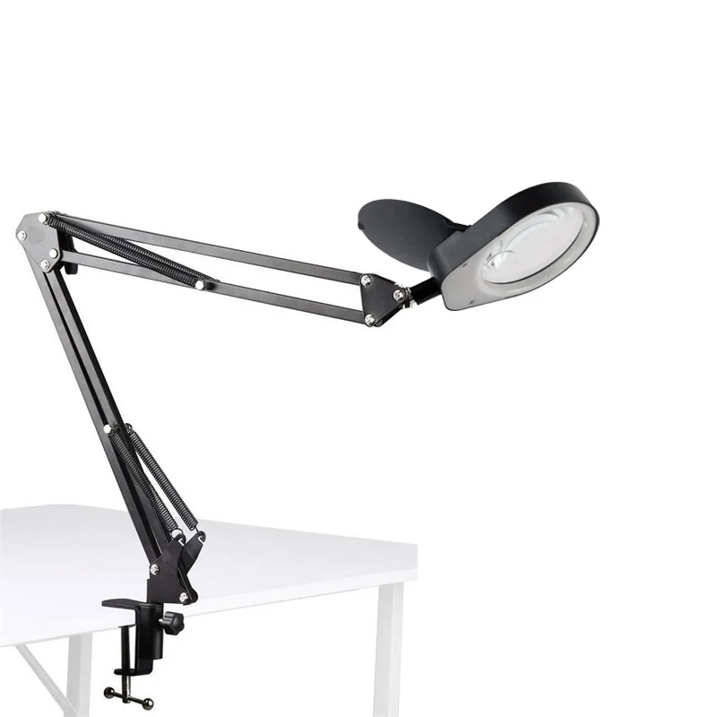 

2022 NEW Magnifying Glass 5X 8X15X with LED Light Third Hand Soldering Tool Desk Clamp USB Magnifier Welding/Reading Table Lamp