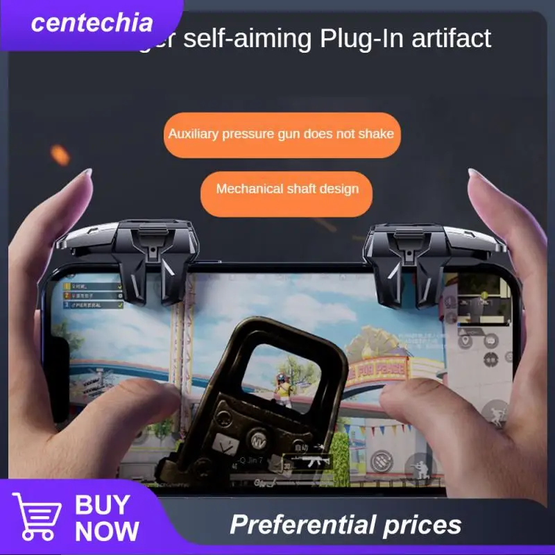 

Mobile Gaming Trigger Portable Black Mobile Controller Non-slip For Gamers Game Controller For Pubg Fire Aim Button Convenient
