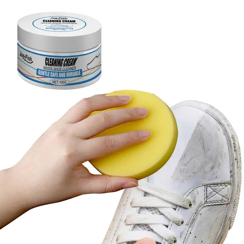 

Shoe Cleaning Kit For Sneakers White Shoe Stain Remover With Sponge Sport And Canvas Shoes Cleaning Cream For Home Dorm Travel