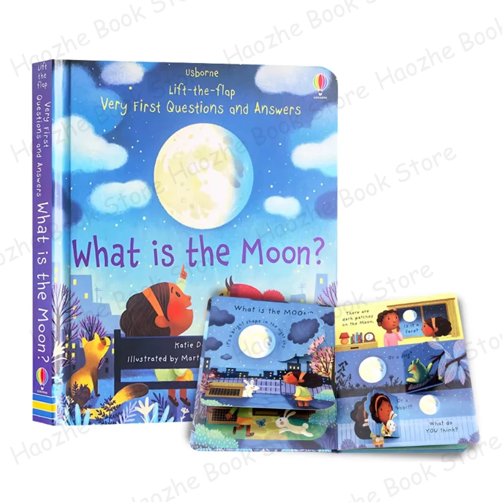 

Очень первые вопросы и ответы: What Is The Moon Usborne Lift the Flap Детская деятельность Книга для изучения английского языка Монтессори