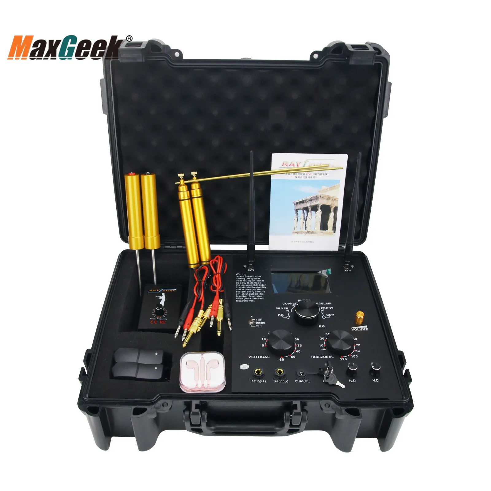 

HAMGEEK XF-6 детектор золота, металлоискатель 60 м/1200 м, радар-сканирование для археологии, золота, серебра, меди