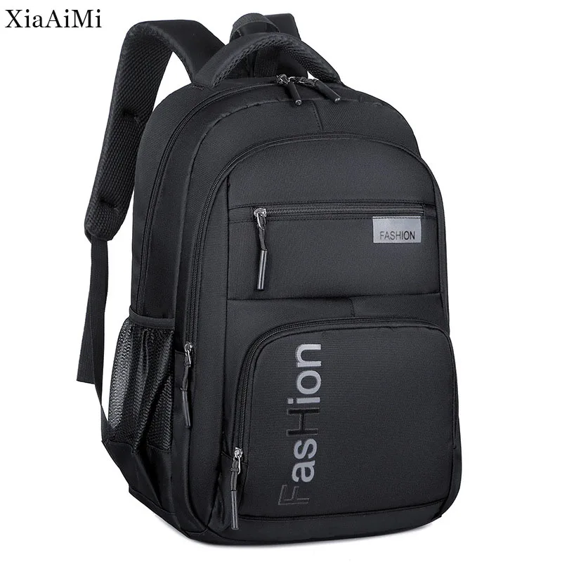 Fashion Men's Backpack Oxford Cloth Black Waterproof Computer Bag Men's and Women's Travel Leisure Backpack