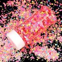 neon color mixed round sequins fluorescence glitter flakes paillettes nail art decoration press on nails ultrathin glitter parts