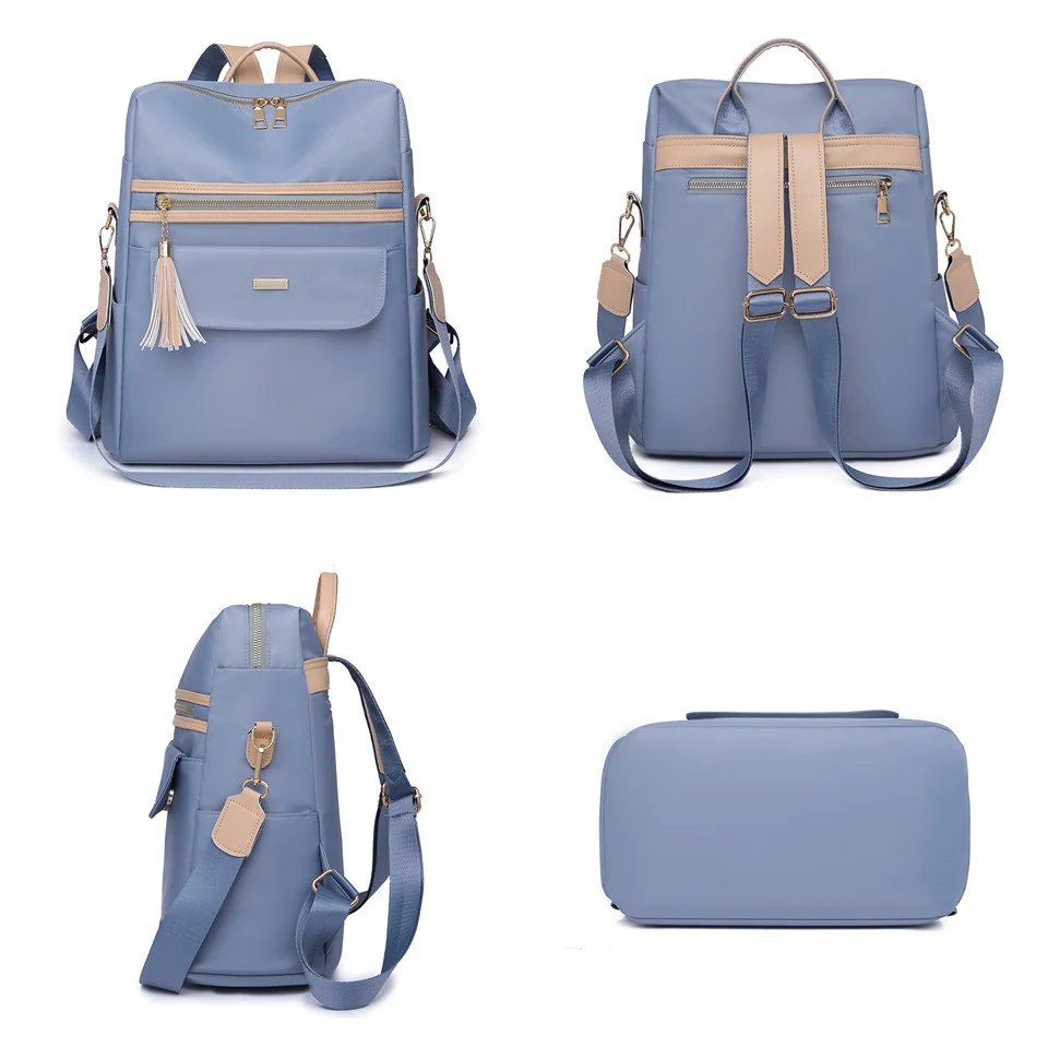 Women Nylon Shoulder School Bag For Teenage Female Multi-function Travel Bagpack Lady Casual School Backpack