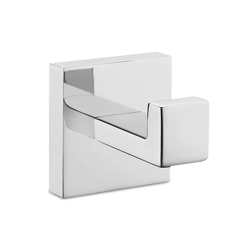 

Stainless Steel Bathroom Polished Robe Hook Towel Square Wall Hanger Kitchen Bedroom Rack Holder Organizer Hardware