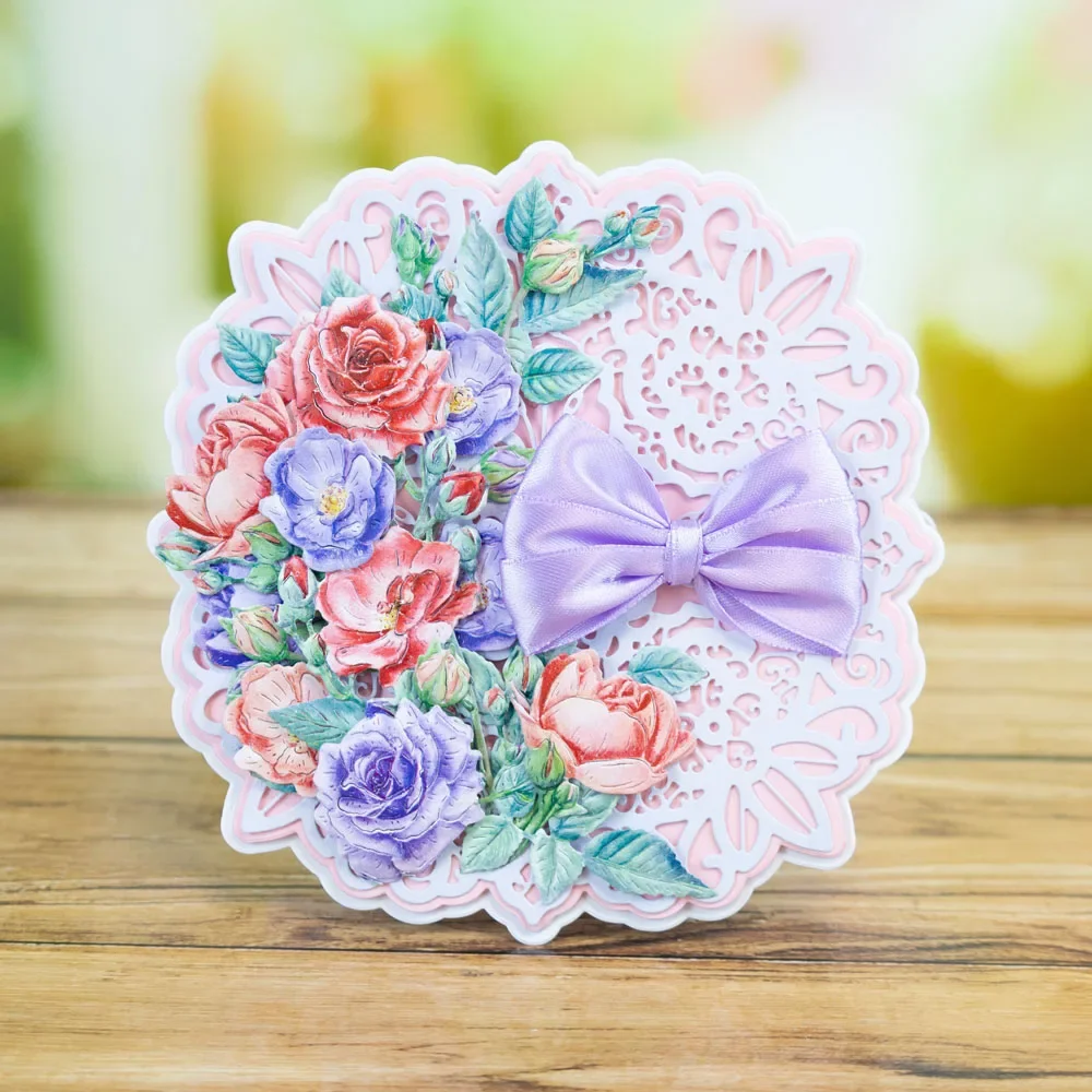 Дикий цветок месяца цветы розы металлические штампы штамп скрапбукинг украшение