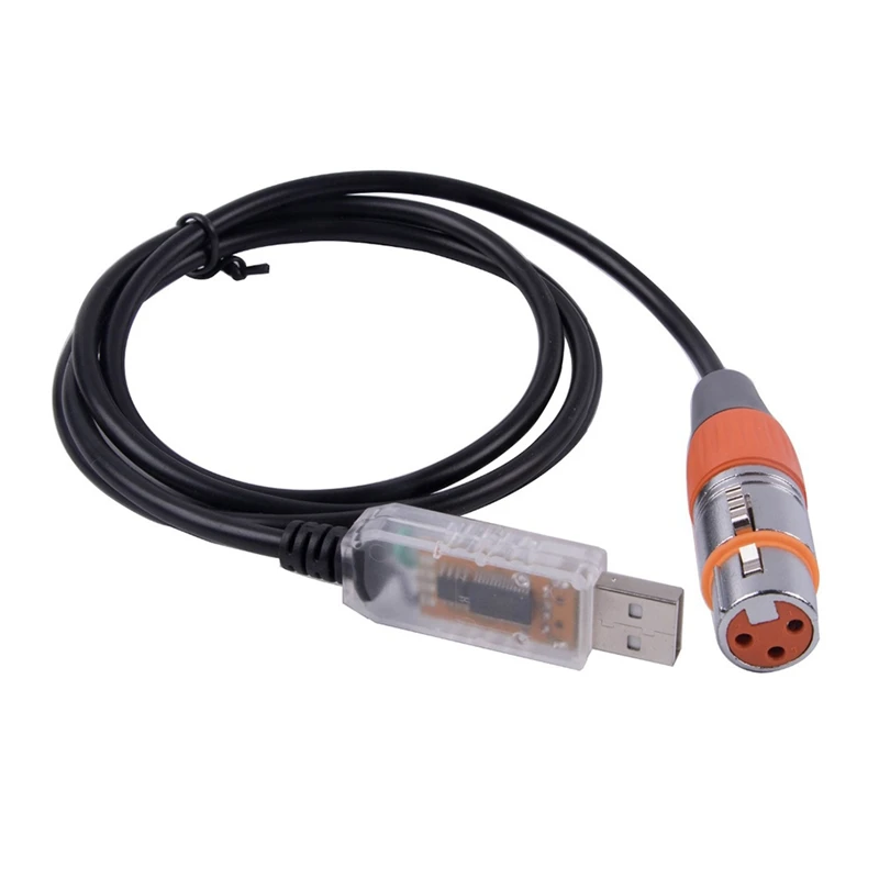 

USB To DMX Interface Adapter Cable 6Ft Length Stage Light PC DMX512 Controller Dimmer DMX USB Signal Conversion Cable