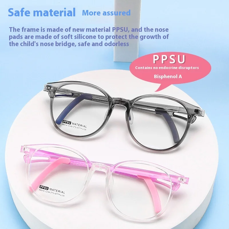 Детские круглые безопасные оптические оправы для очков с диоптриями 49-19-135