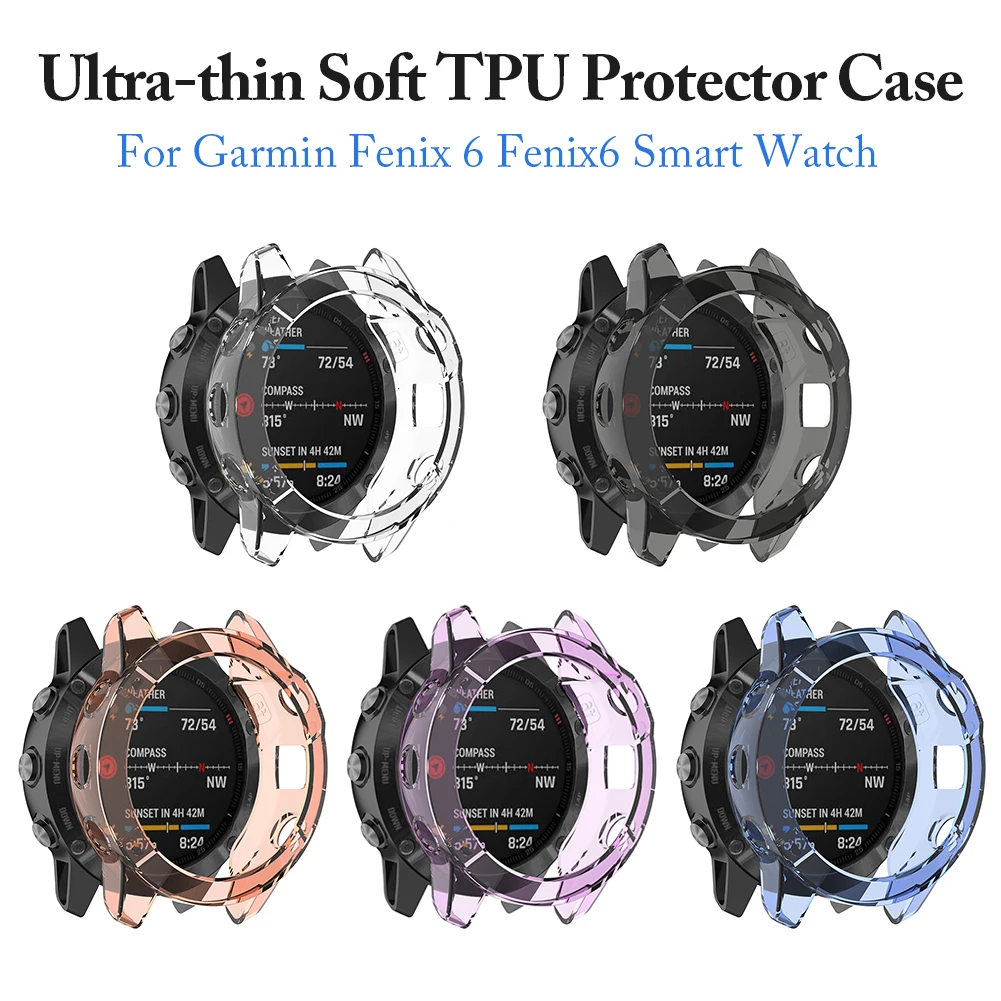 

Мягкий ТПУ защитный чехол для Garmin Fenix 6, защитная оболочка защитный чехол умных часов, силиконовый чехол s