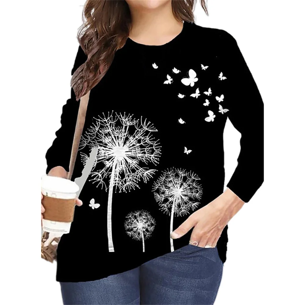 

Dandelion loose oversized top long sleeve t-shirt