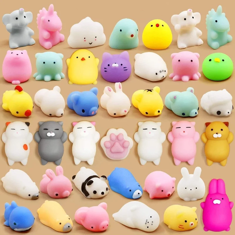 

Stress Relief Fidget Toy Kawaii Cute Squishy Mini Animal Soft Squeeze Mochi Sticky Stress Relief Squeez Toys Gift for Kids Adult
