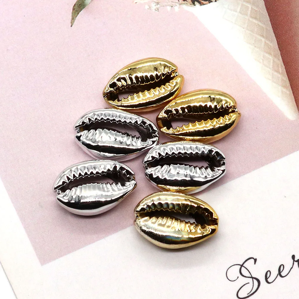 Бусины из ракушек с гальваническим покрытием 18-25 мм