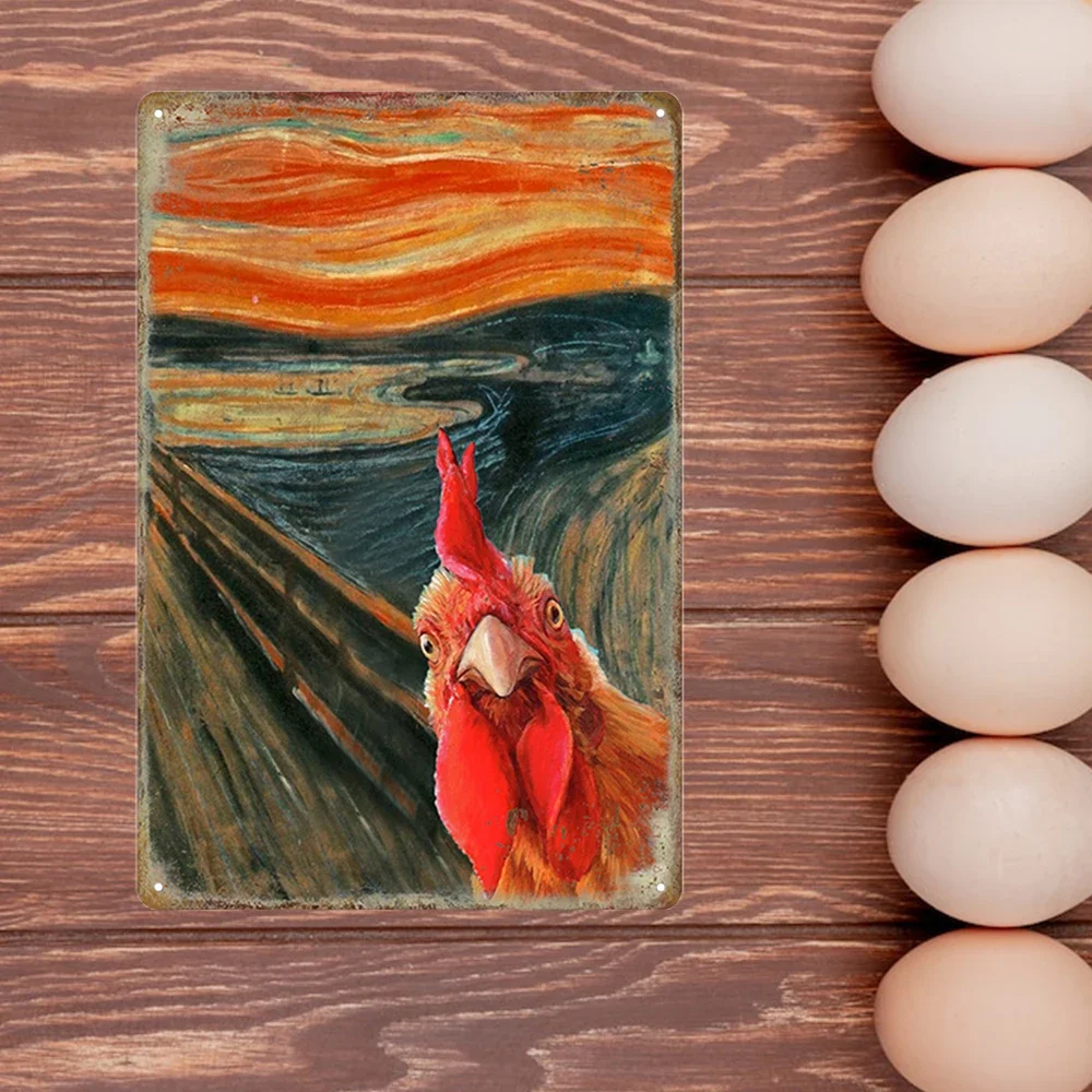 Винтажная Металлическая Табличка - Декор Фермерского Дома С Милыми Курицами