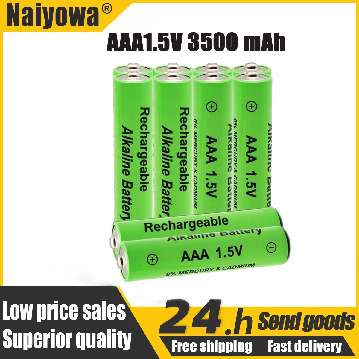 

4-20pcs 1.5V AAA battery 3500mAh Rechargeable battery NI-MH 1.5 V AAA battery for Clocks mice computers toys so on+free shipping