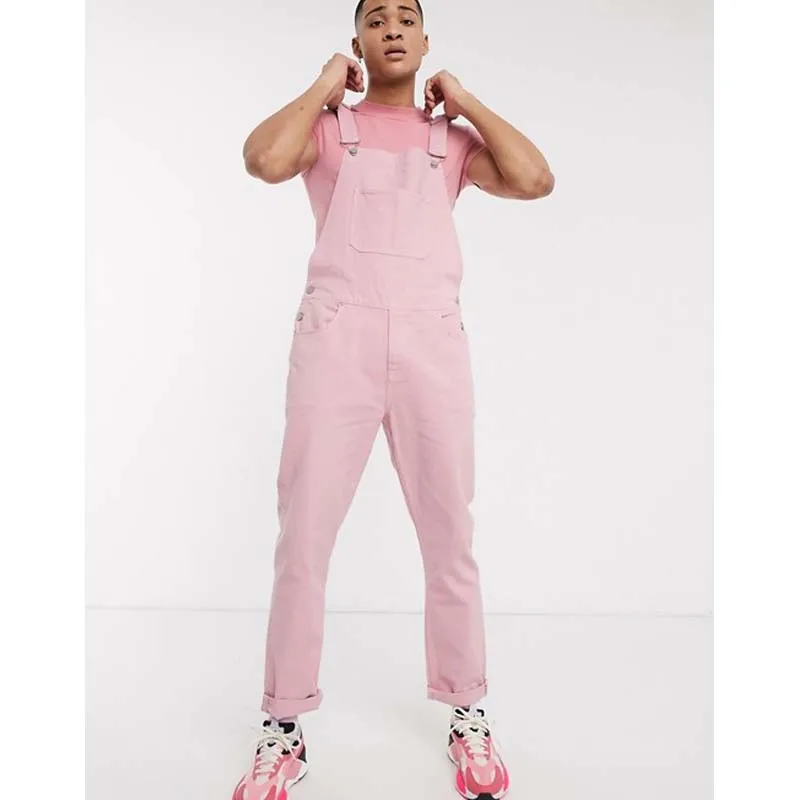 ZOOY Solid Men Jumpsuit Loose Denim Suspender Man Fashion High Quality Gallery Dept Bottoms Designer Work Pants Hip Hop Clothing