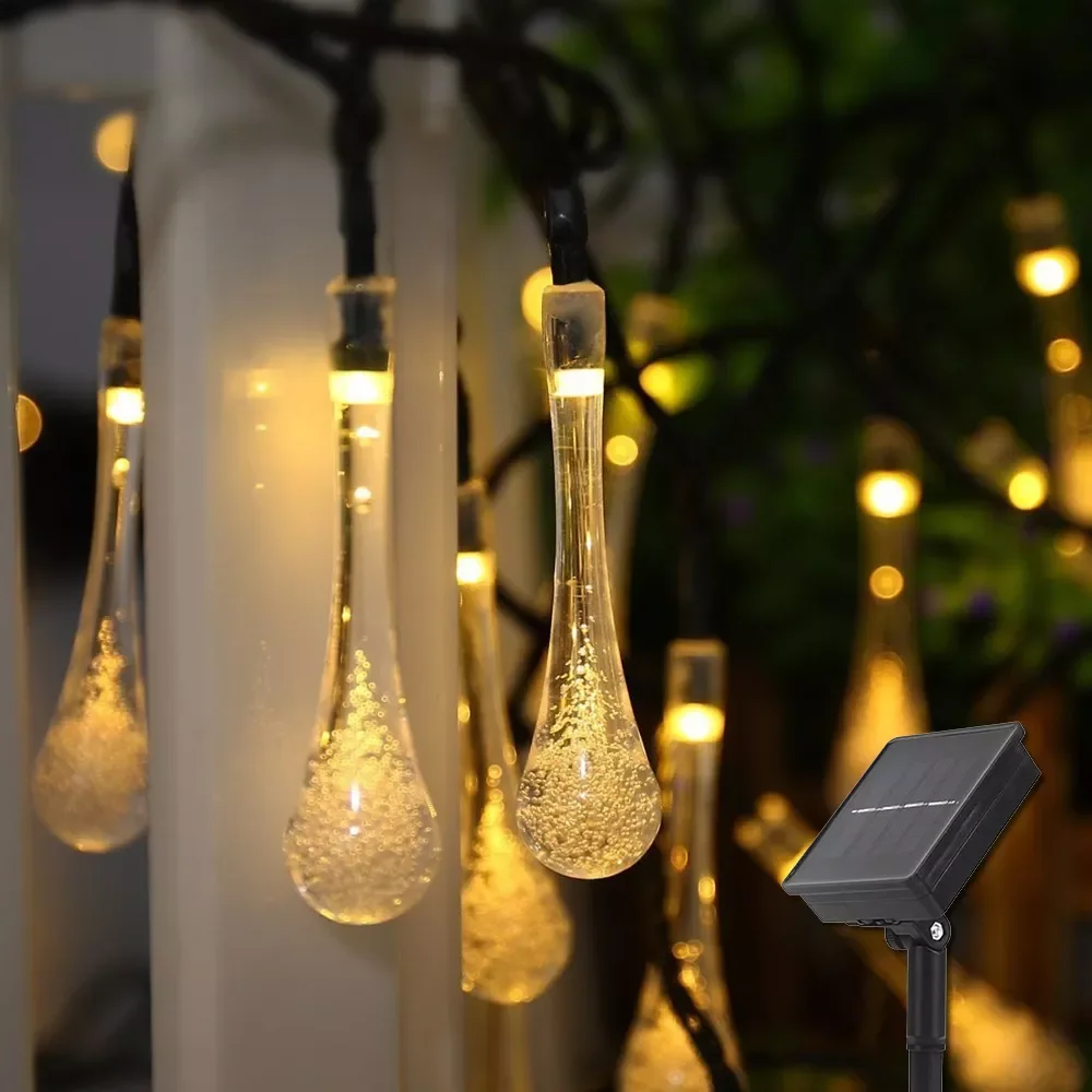 

100 Leds Street Garland String Lights Outdoor Waterproof Fairy Light Waterdrop Light Garden Christmas Party Wedding Decor