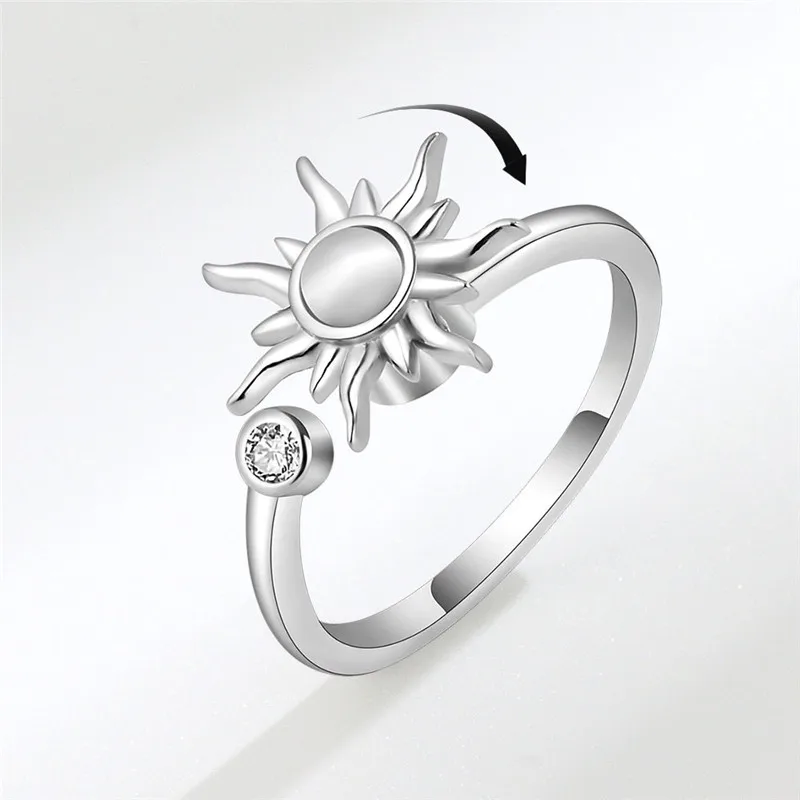 Новые вращающиеся кольца с солнечным цветком открывающиеся можно вращать кольцо