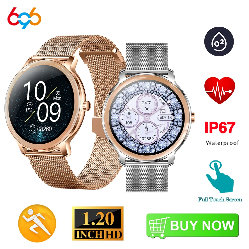 

R18Pro Female Smartwatch 1.2 Inch Screen Ultra-thin Body Heart Rate Monitor Information Push Sports Wristband Smart Watch Women
