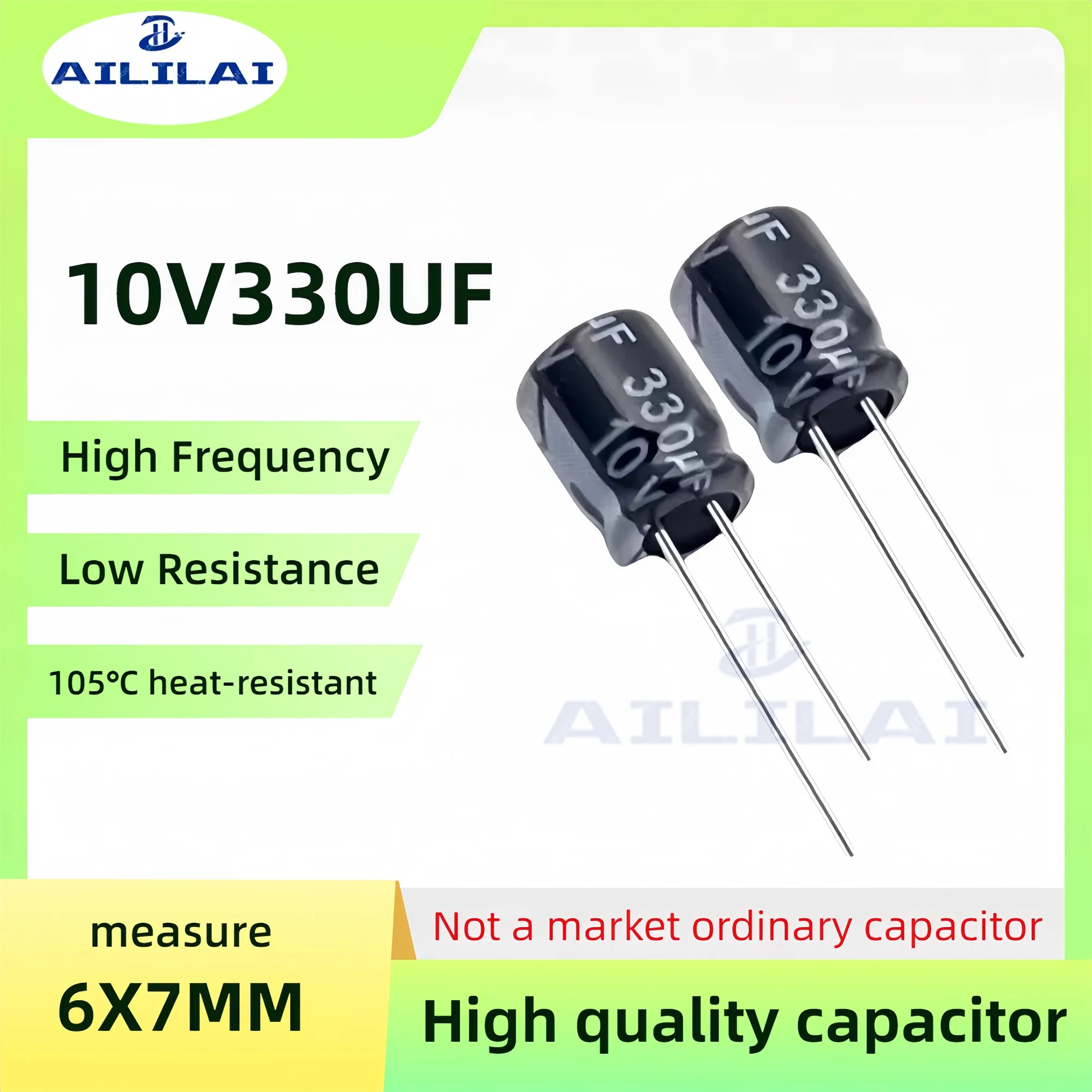 50 шт. оригинальный алюминиевый конденсатор 10v330uf 10 В 330 мкФ электролитический 10V330UF