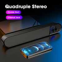 4d wired bluetooth computer speaker surround sound desktop speaker hifi stereo subwoofer with mic for laptop pc tv aux speaker