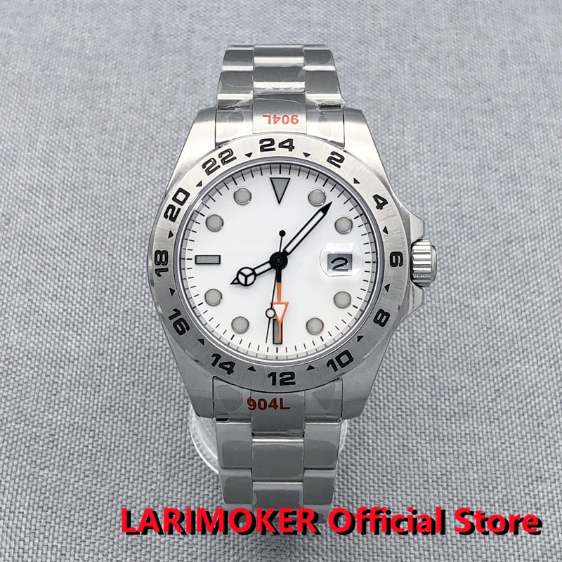 Часы LARIMOKER NH34A(GMT) DG3804(GMTt) Мужские автоматические Юбилейный браслет сапфировое