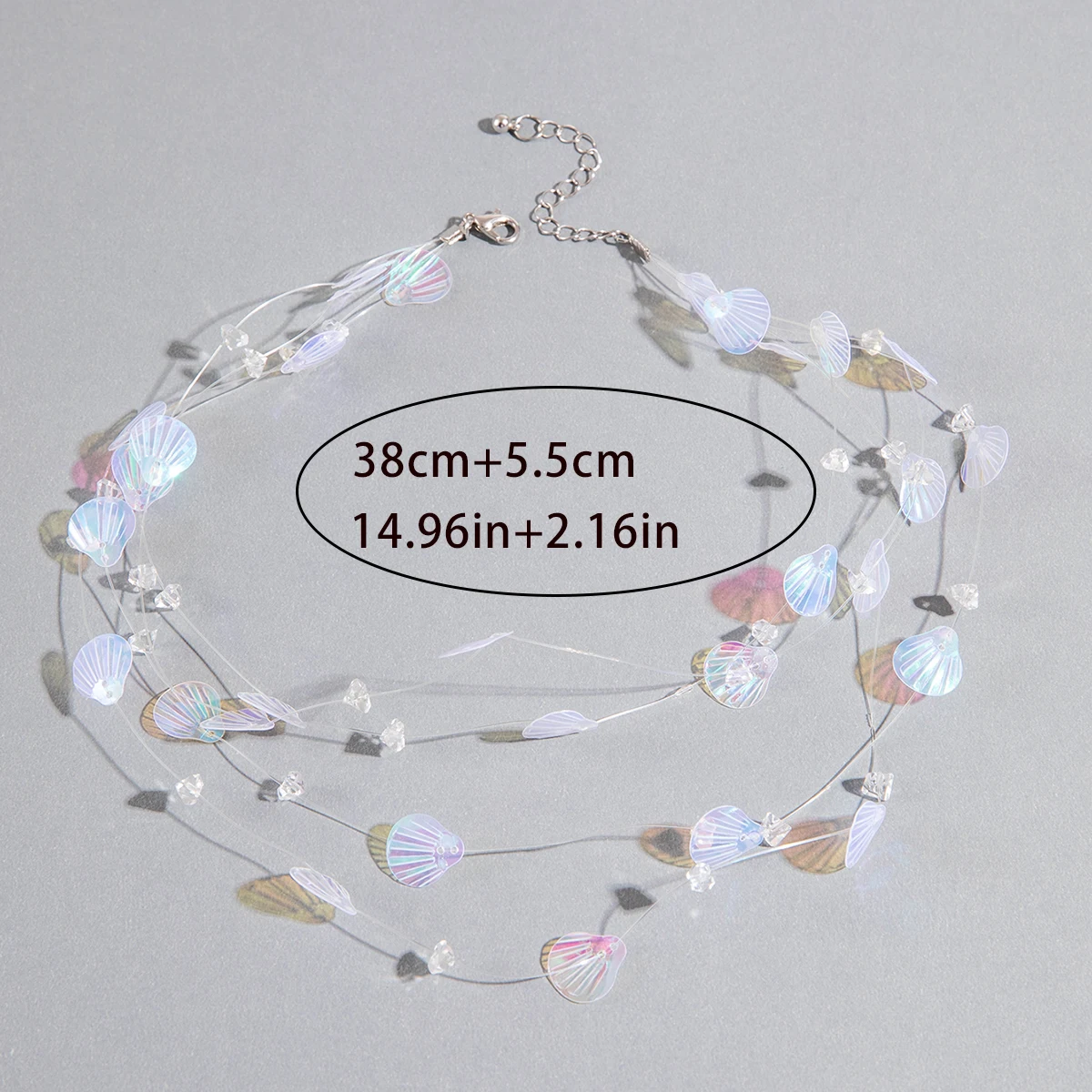 Tocona 2024 новая модная разноцветная невидимая прозрачная линия цепочка в виде