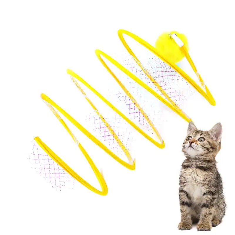 

Folded Cat Tunnel S Shaped Cat Tunnel Spring Toy Cat Tunnel Tube Pet Collapsible Toy Cat Tunnel Tube Toy Spring Cat Tunnel Maze